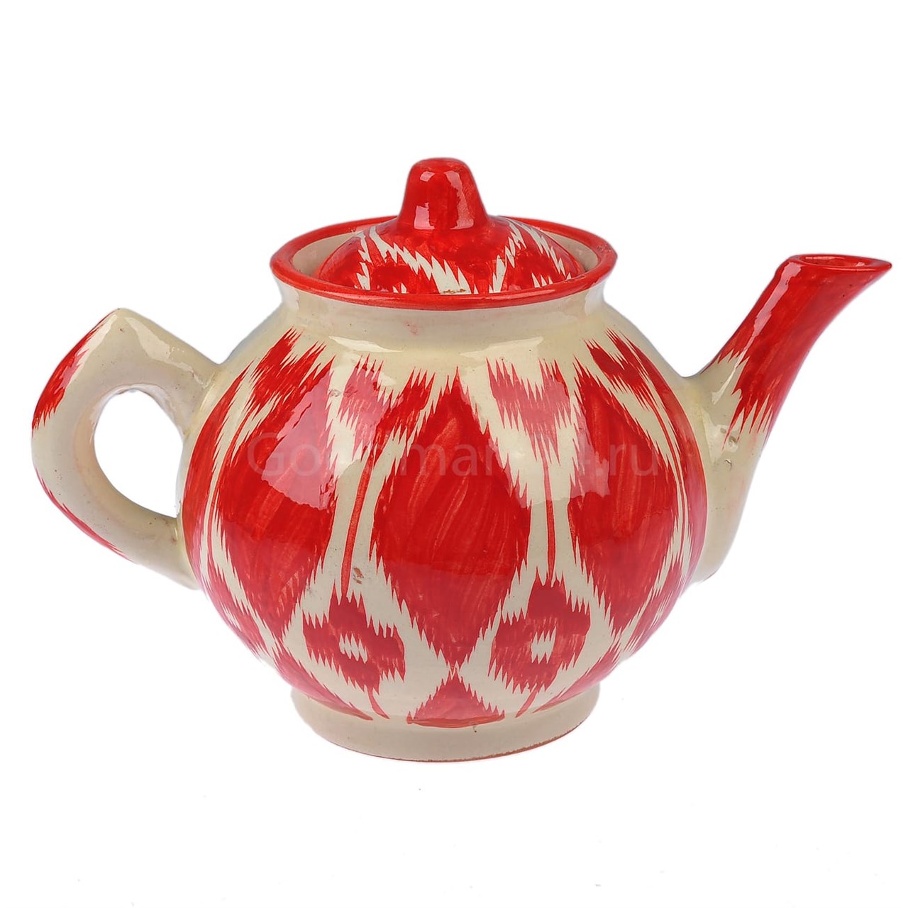 Чайник заварочный Риштанская Керамика, Атлас красный  1 литр — Компания «Печи-нн.рф»