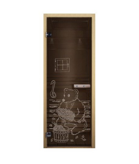 Дверь LK Бронза "МИШКА" 1900х700мм (8мм, 3 петли 710) (Магнит) (БУК) — Компания «Печи-нн.рф»