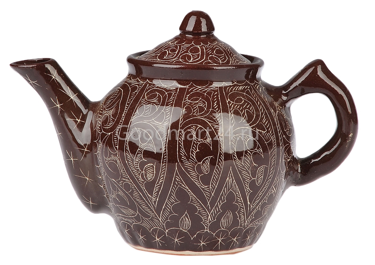 Чайник заварочный Риштанская Керамика, коричневый — Компания «Печи-нн.рф»
