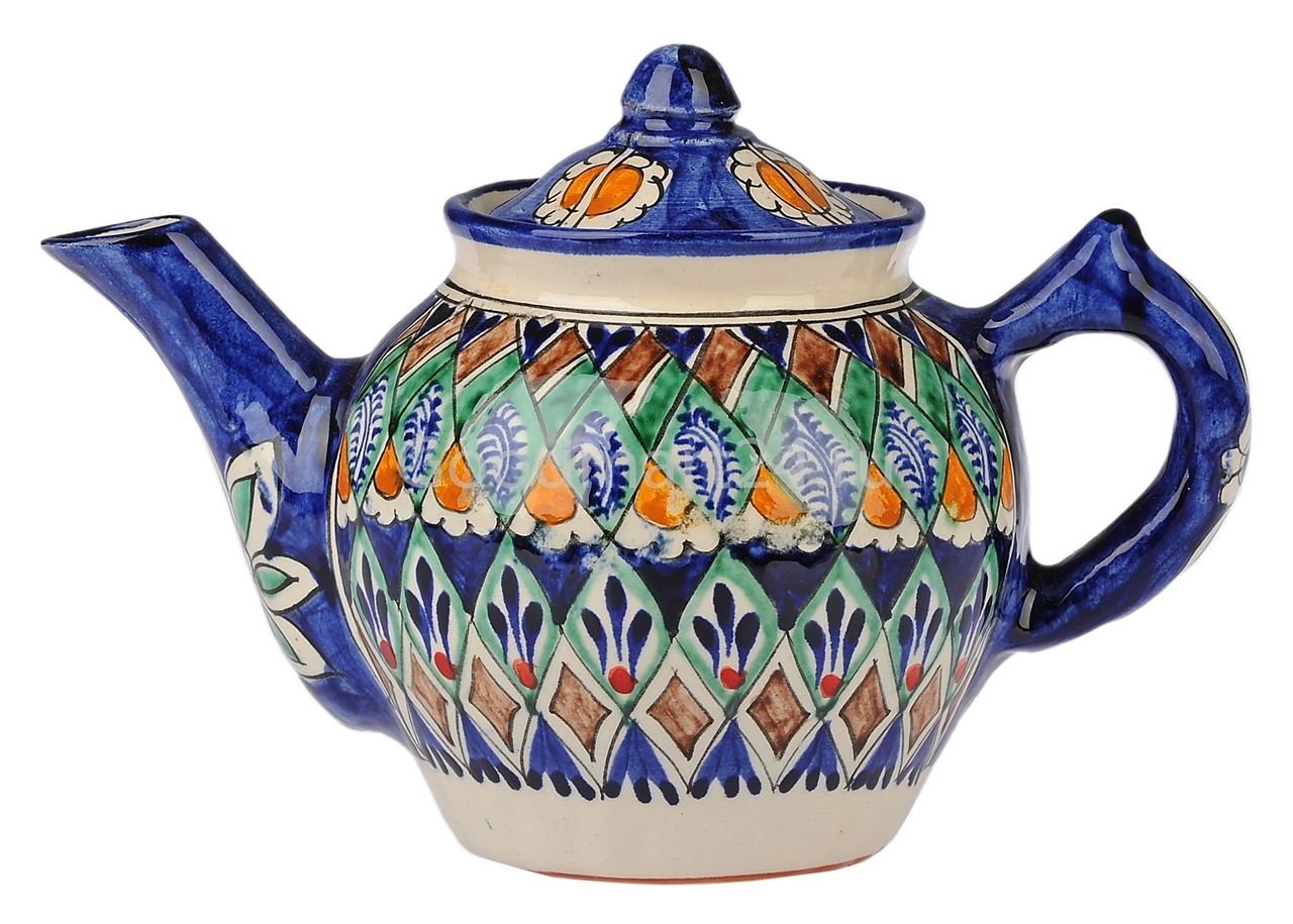 Чайник заварочный Риштанская Керамика, синий — Компания «Печи-нн.рф»