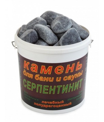 Камни для бани Серпентинит шлифованный (Хакасия) ведро 20 кг — Компания «Печи-нн.рф»