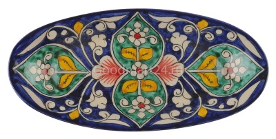 Селедочница Риштанская Керамика 24 см, синяя — Компания «Печи-нн.рф»