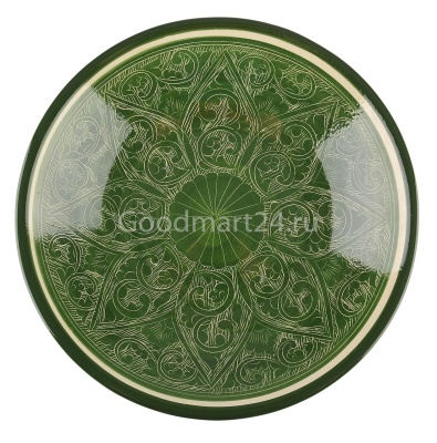 Тарелка глубокая Риштанская Керамика, зеленая 20 см — Компания «Печи-нн.рф»