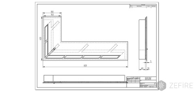 Биокамин Прямоугольный контейнер ZeFire угловой 800 — Компания «Печи-нн.рф»