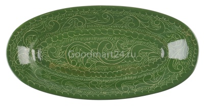 Селедочница Риштанская Керамика 24 см, зеленая — Компания «Печи-нн.рф»